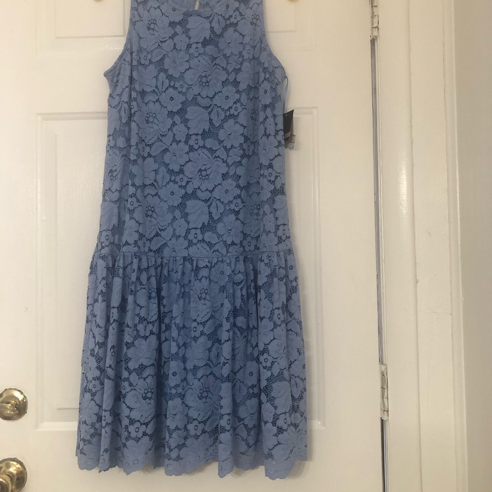 Gabby Skye Blue Floral Lace Dress